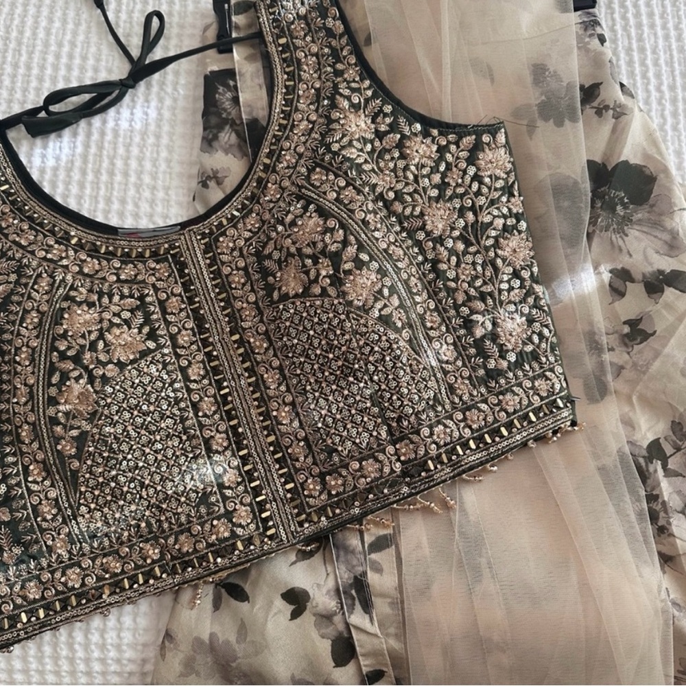 Olive Green Lehenga